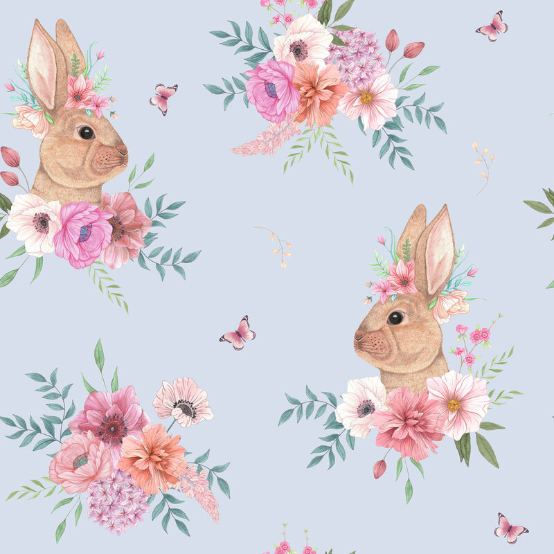 Floral Bunny Linen 30x30cm