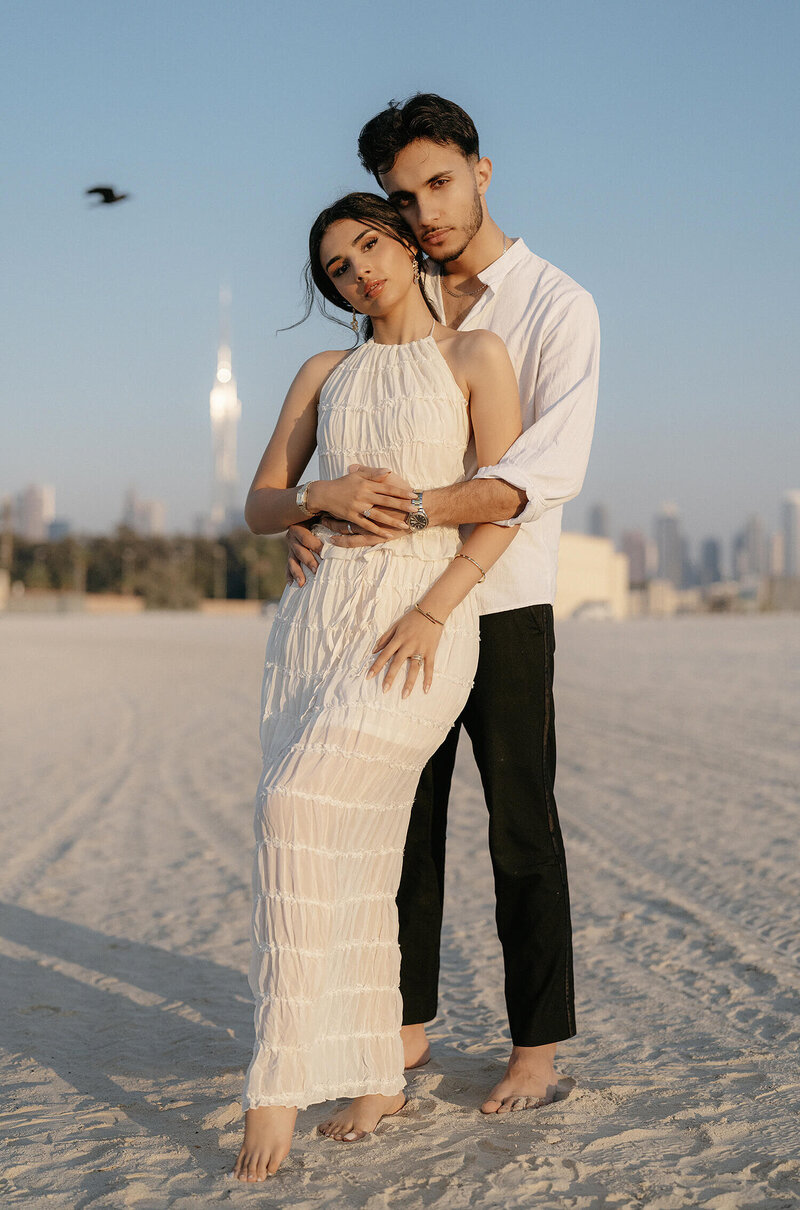 Sunrise beach wedding photo shoot in Dubai