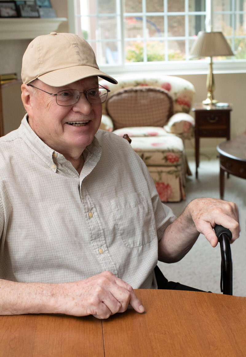 Elderly man smiling