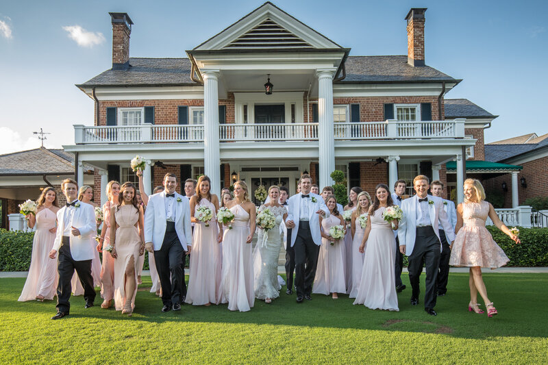 Wedding Party Walking at Peachtree Golf Club