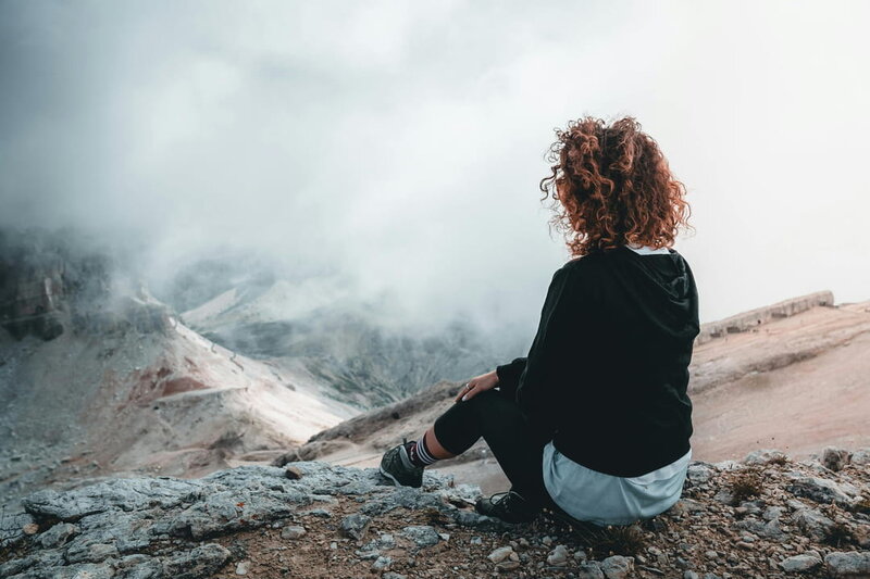 a woman hiking