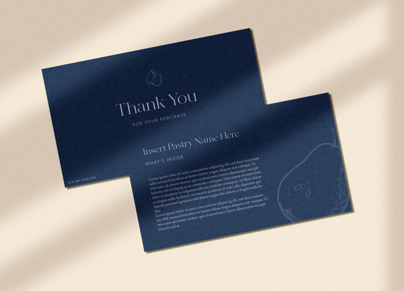 Thank you card design for a boutique bakery as part of their full branding package