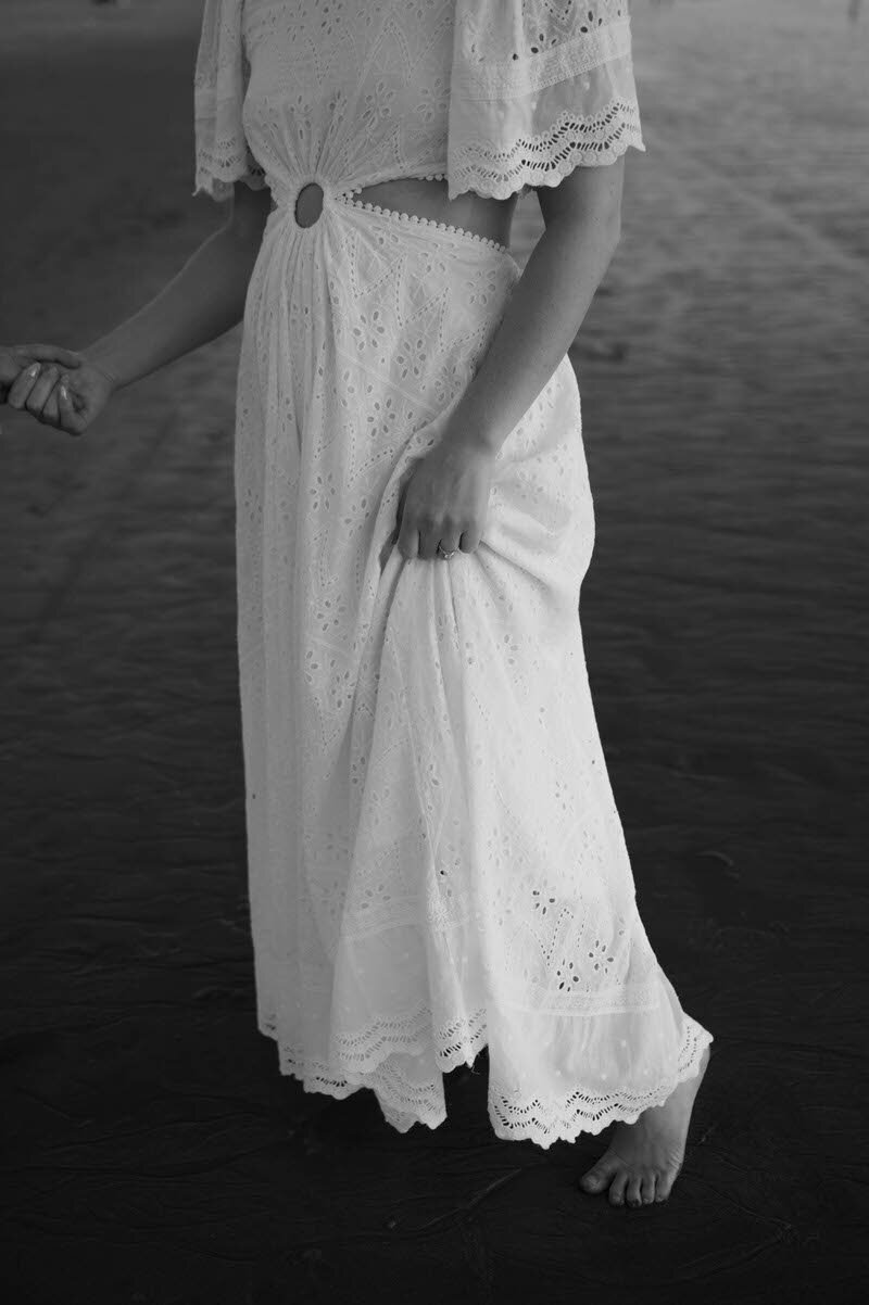 Woman in a whimsical white dress