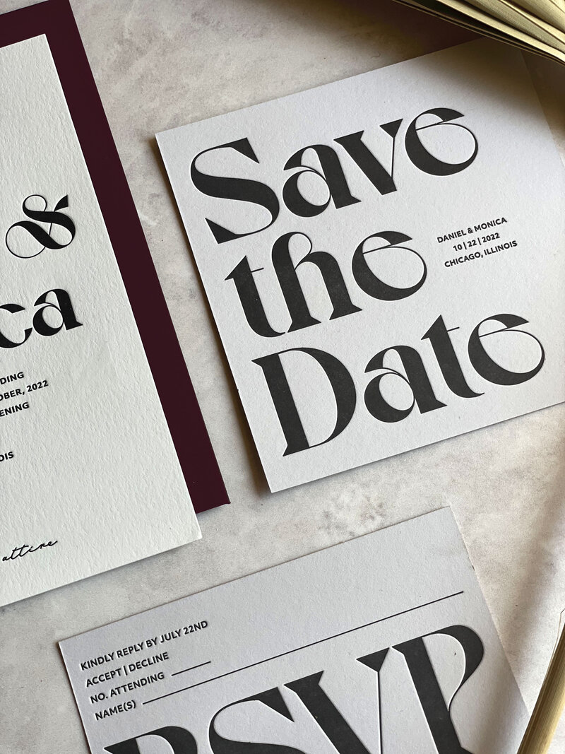 elegant modern save the date wedding invitation