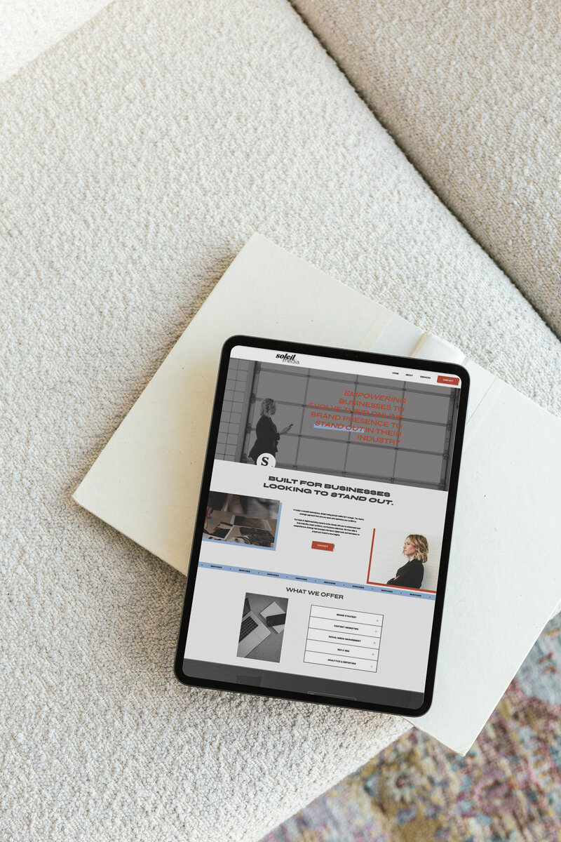 Showit website design for a construction company services page
