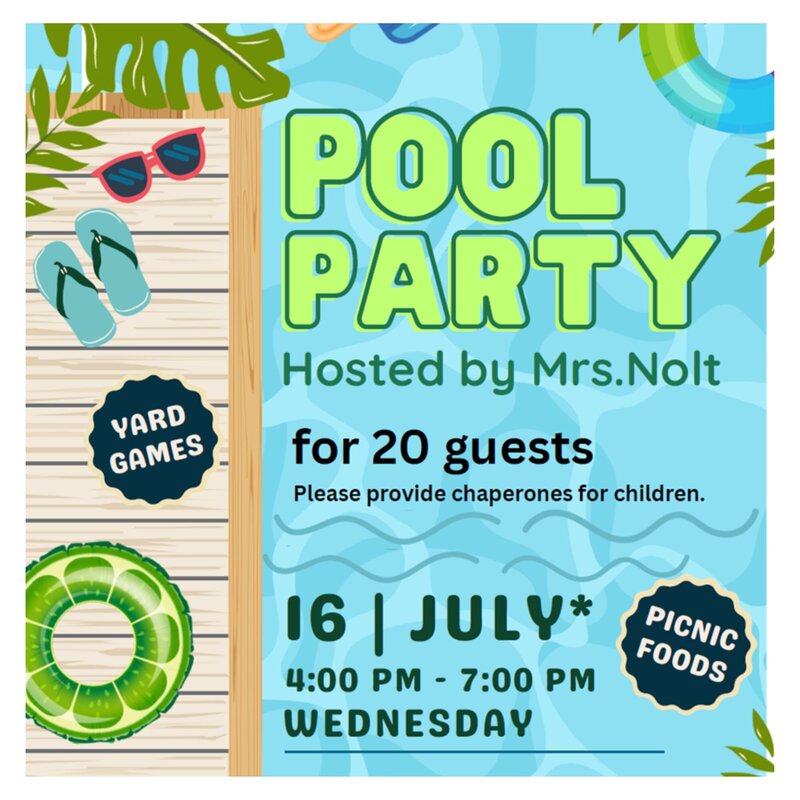 Pool party with Mrs. J. Nolt
