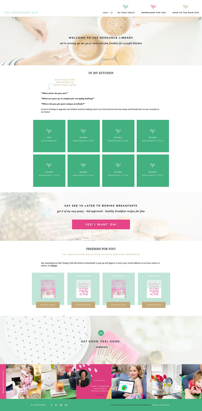 Resource Download Library Showit Template to grow your email list
