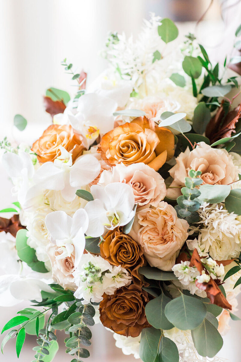 cream and rust bridal bouquet