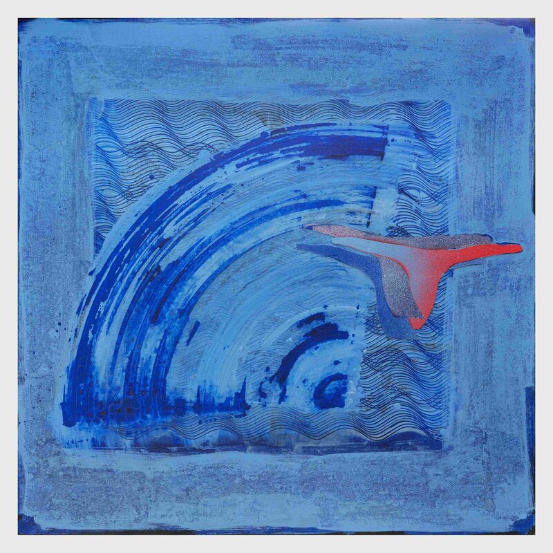 Wiper Series Waltzing 5 -  2002 Oil and collage on  canvas 66 x 66 cm_11zon