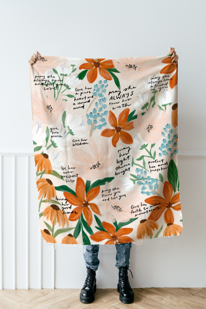 floral blanket mock up
