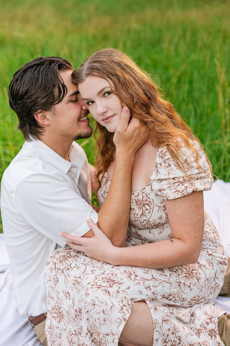 couple posing together at romantic Auburn photography session
