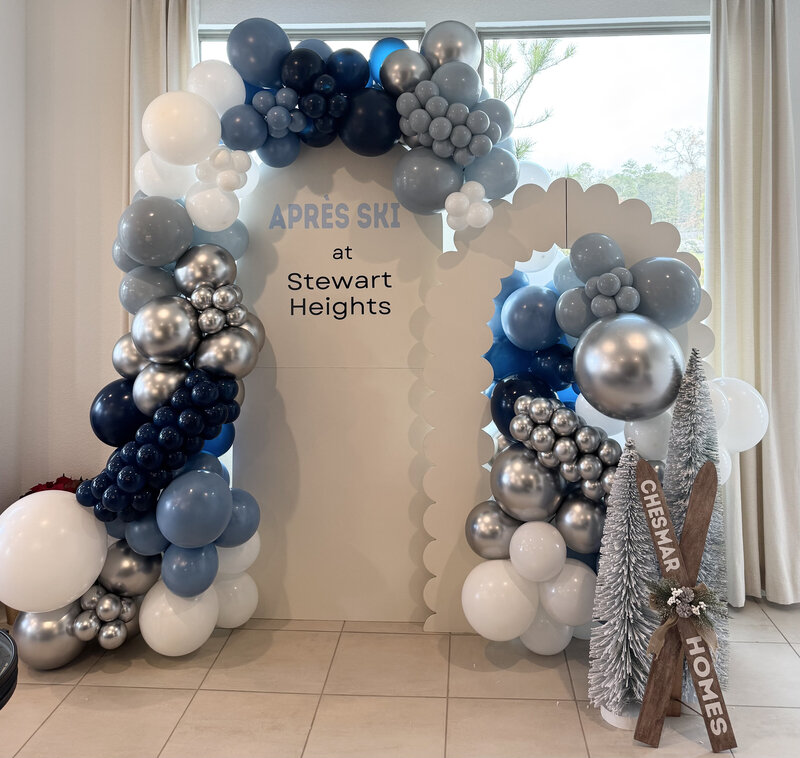 blue, silver balloons