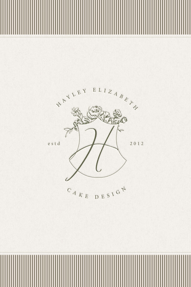 Luxury brand design for Hampshire, England, UK wedding business with logo crest mockup on textured background