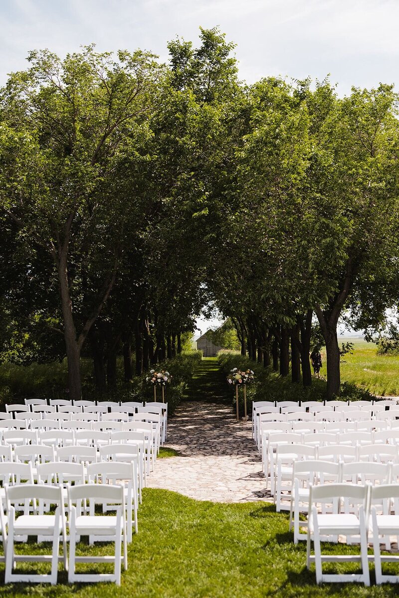 Coutts Centre ceremony with trees in the background