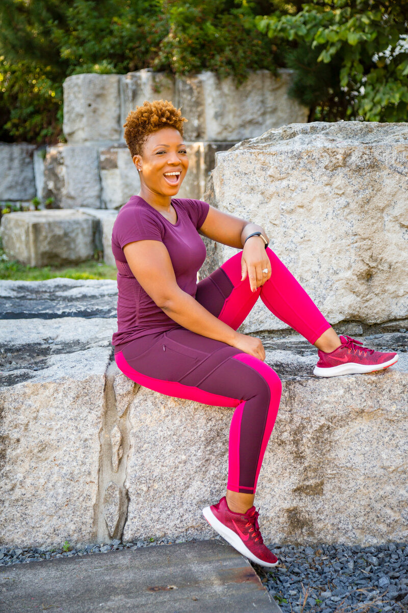 Michelle posing in workout clothes