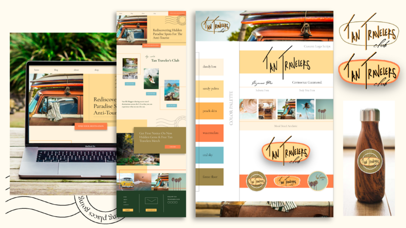 branding and website design display for a travel blog