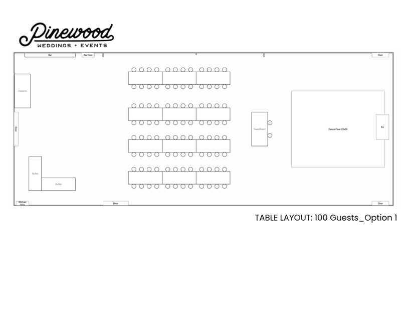 Pinewood Weddings and Events - Modern Wedding and Event Venue in Minnesota's Pine Forest - Talbe Layouts - 7