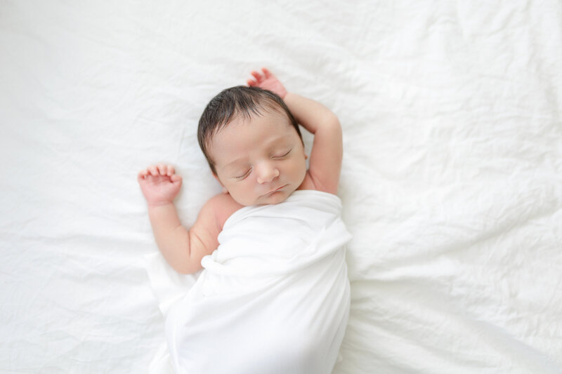 South Tampa newborn session in elegant natural light studio