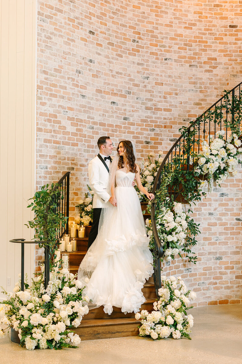 Bride holding wedding bouquet