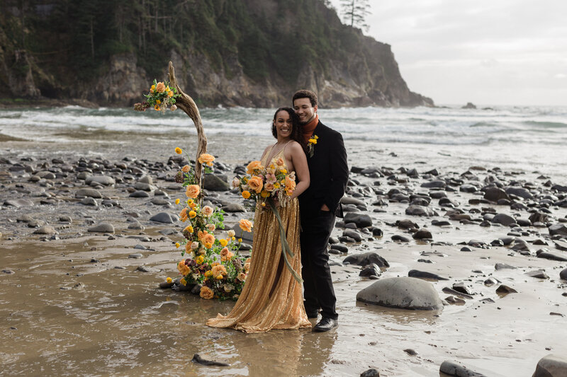 Black Couple elope in Seaside Oregon