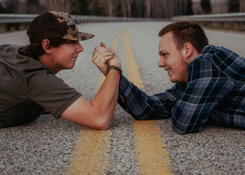 brothers arm wrestling