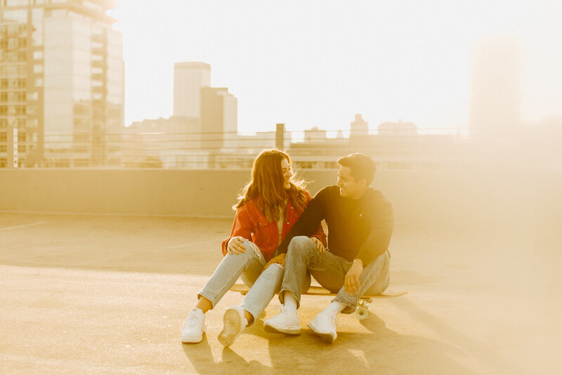 couple hugging inside home