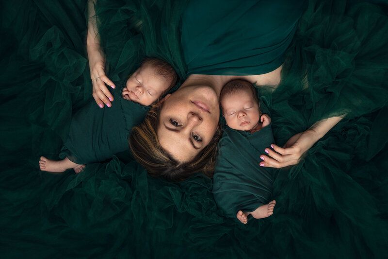 Mom and newborn studio photography in Munster Indiana