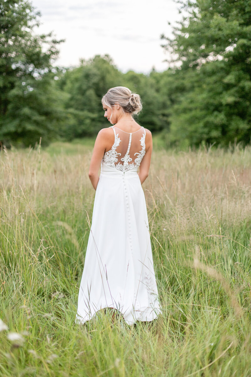 back of bride's dress