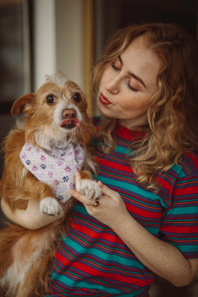 Photographer Abigail Gorden and her dog