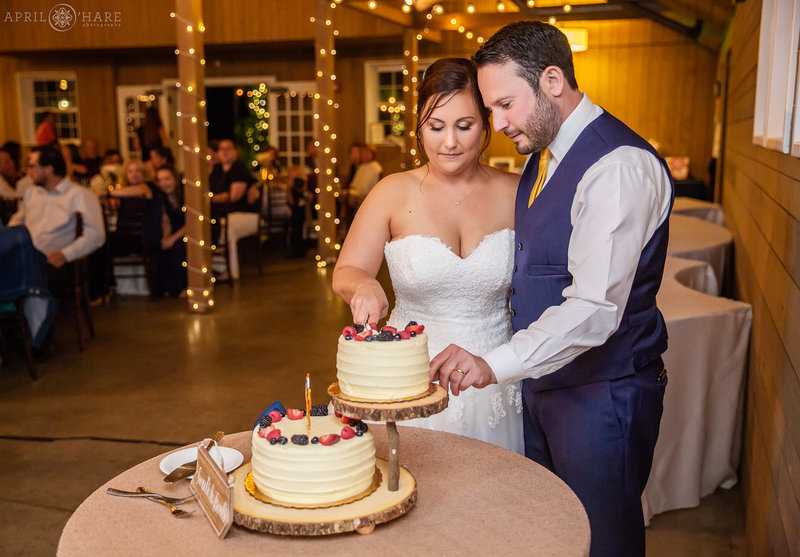 Wedding Reception inside rustic wedding venue The Barn at Raccoon Creek