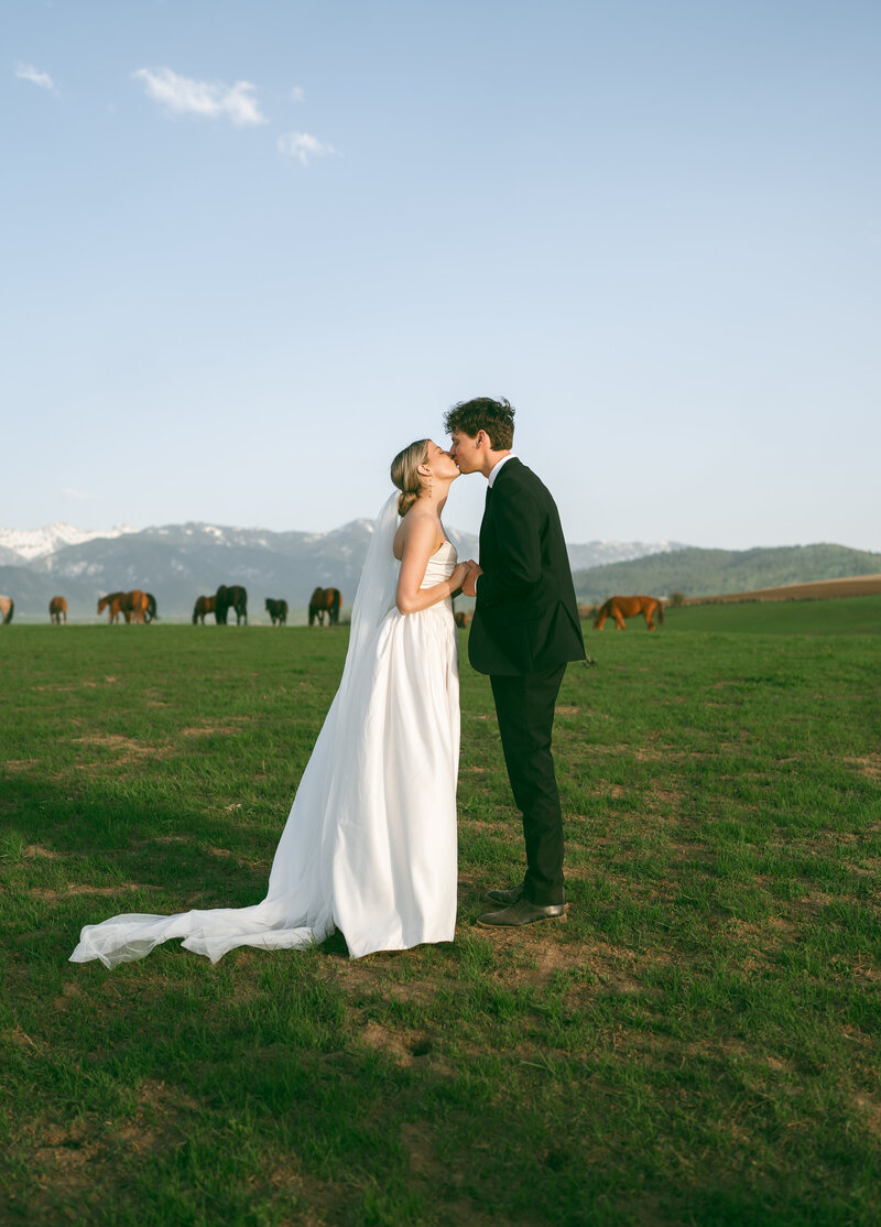 Elopement at a horse ranch in Jackson Hole