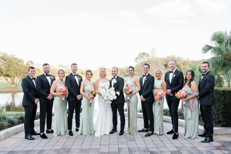 Bridal party at the country club of orlando by Orlando wedding photographer
