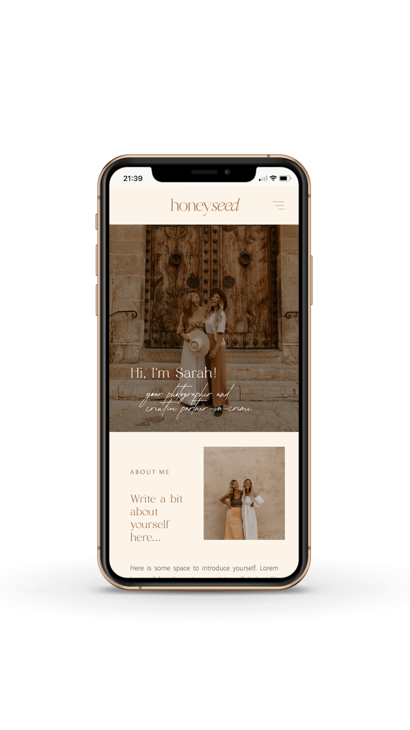 Elegant Showit template for photographers