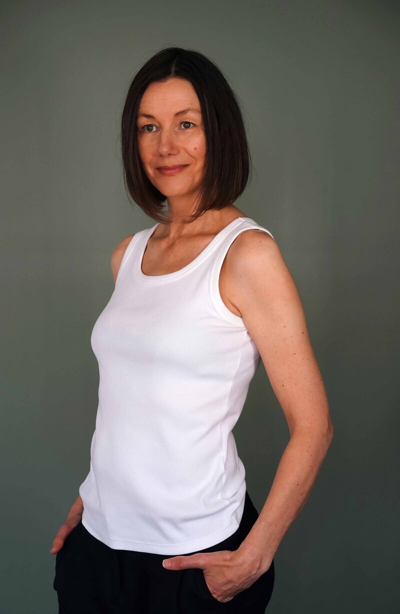 gabrielle founder of fifty7kind skincare brand happy and laughing