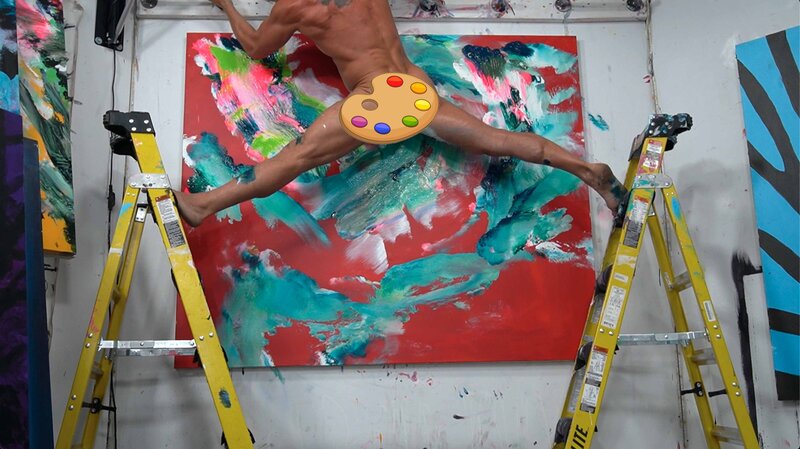 Brent Ray Fraser Double Ladder Wall Abstract Penis Painting 2021 04