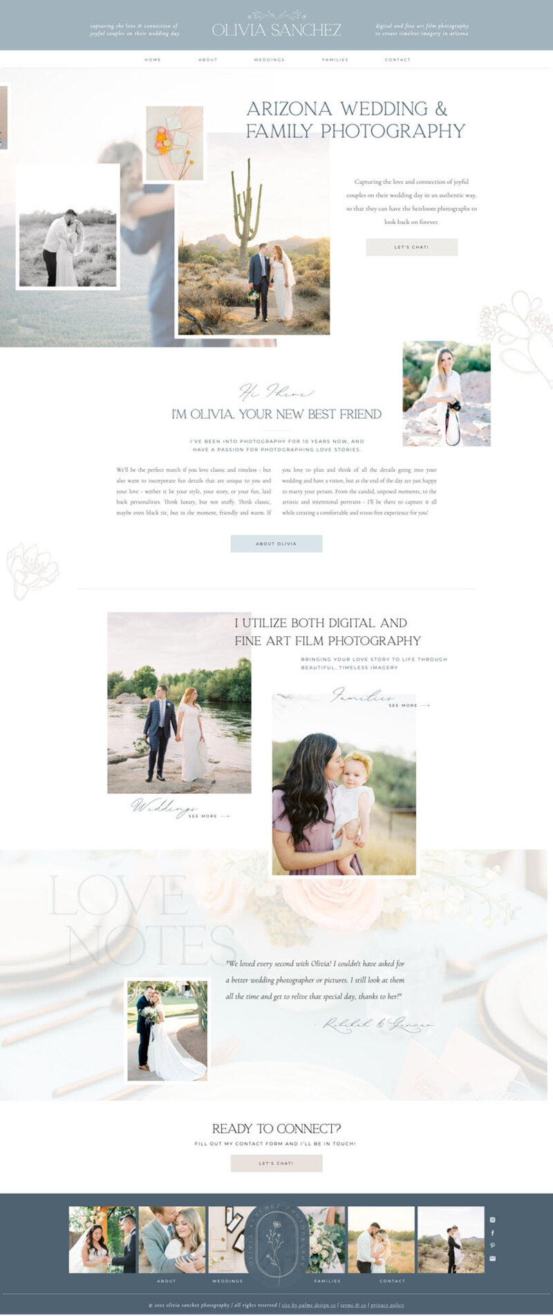 website design mockup with brand design for photographers by Palme Design Co