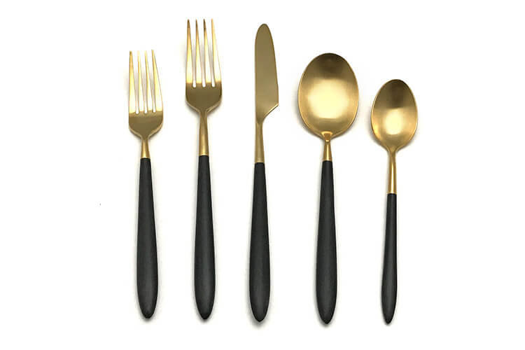 Black & Matte Gold Flatware/Rental Price Per Piece — Luxe Event