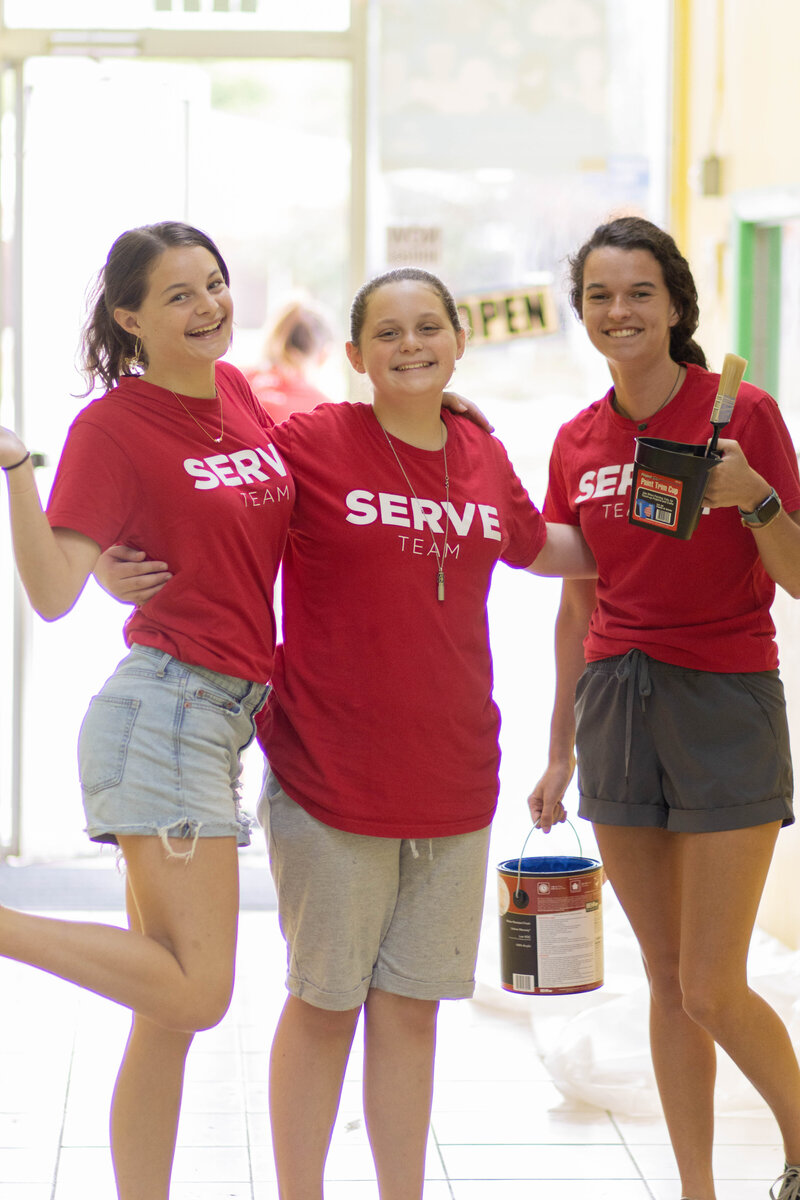 Teenagers serving their community at a non-denominational church in Fayetteville, NC.