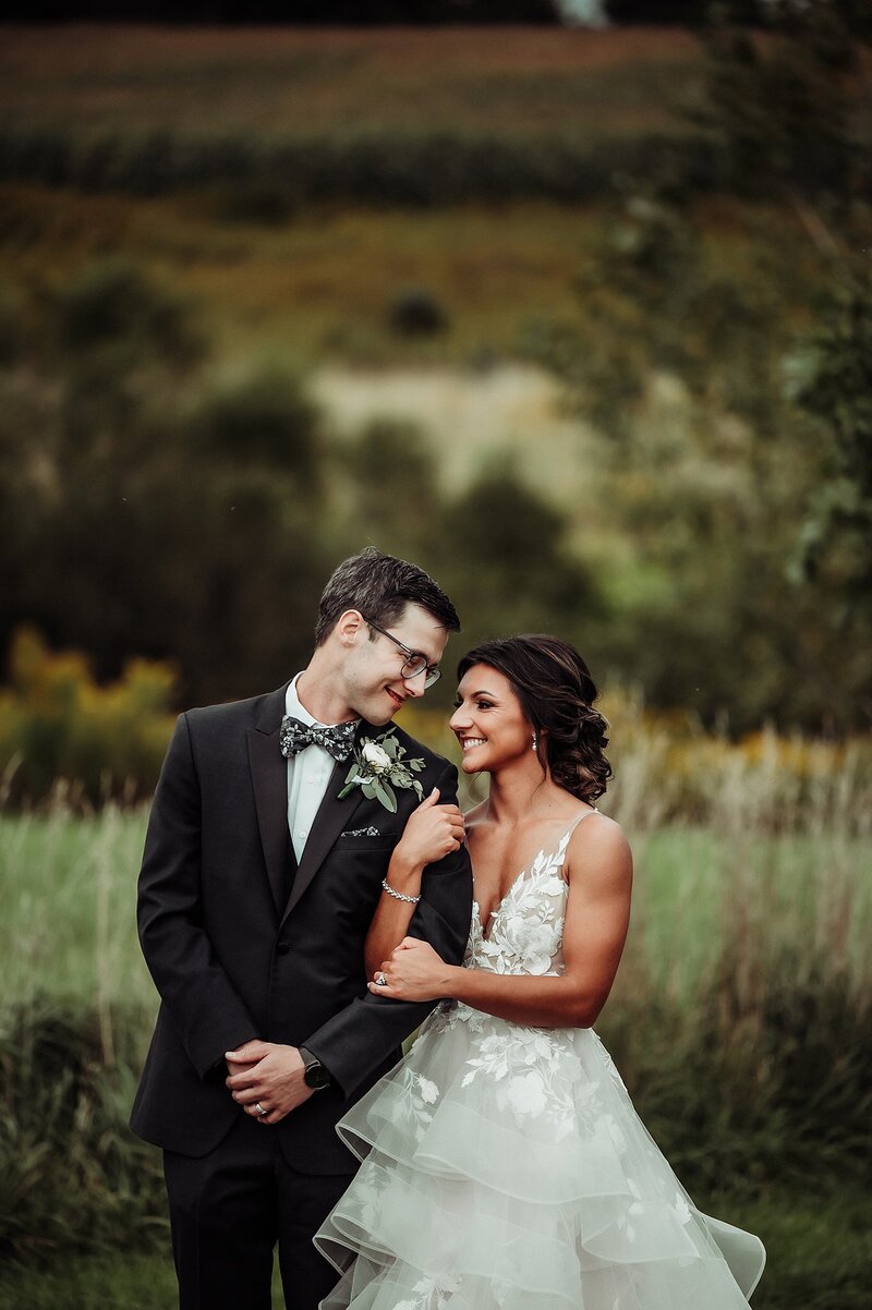 Bride + Groom Looking at each other