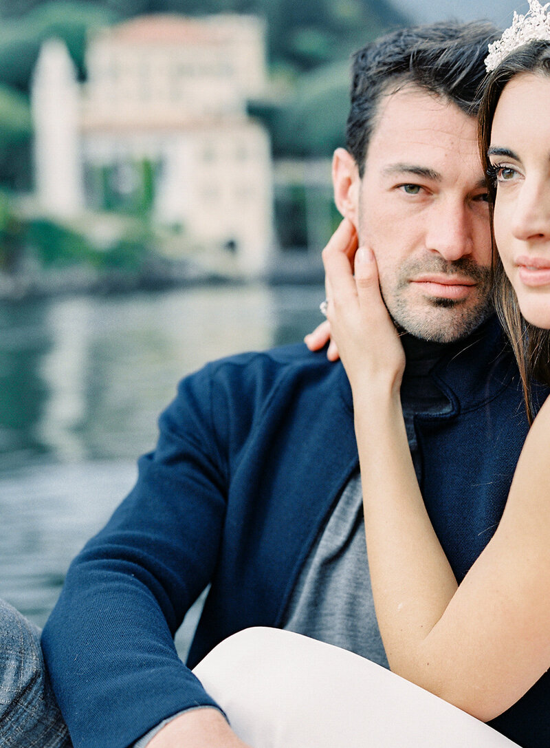 Boat wedding session on Lake Como Italy photographed by Lake Como wedding photographer Amy Mulder Photography