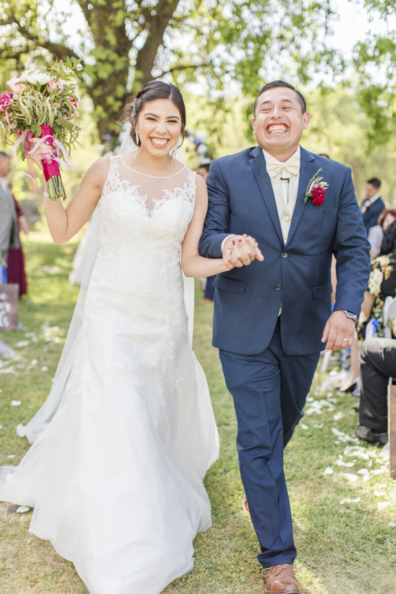 bride and groom portraits at fresno county sportsman club