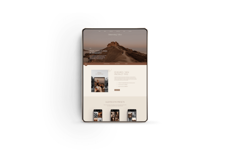 Showit webshop template voor fotografen