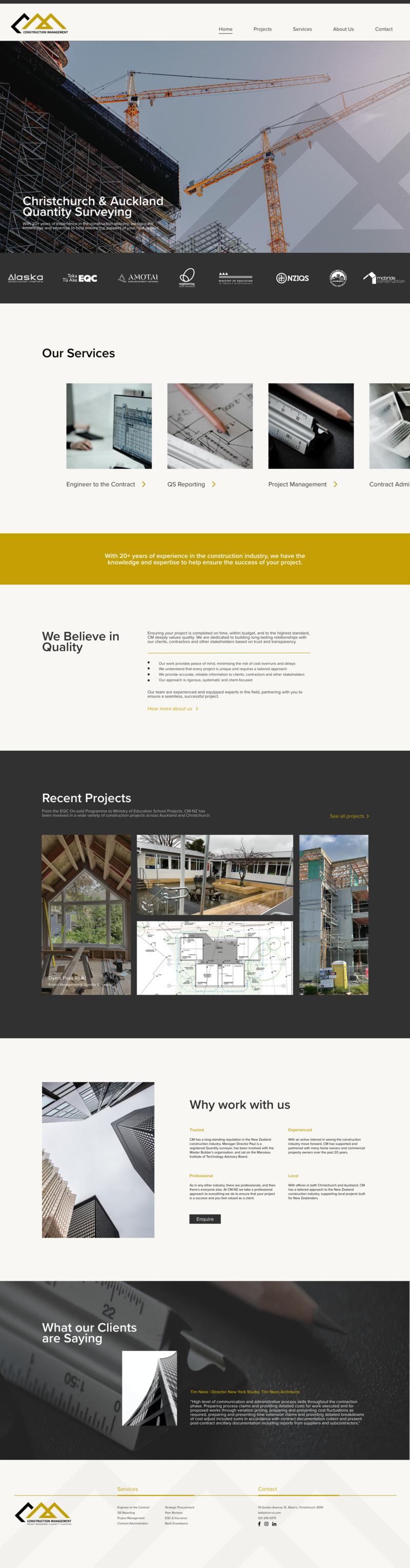 quantity surveyor website design