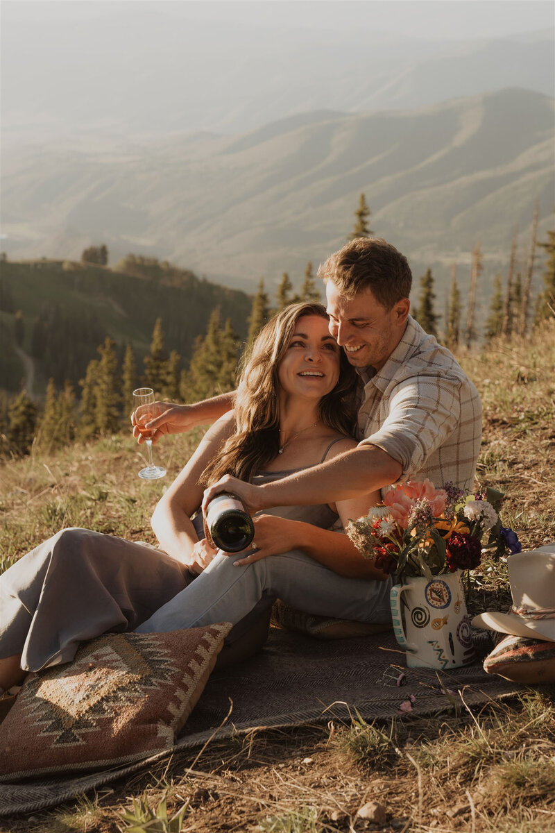 Natalie and Zach sunset engagement photos in Aspen, Colorado