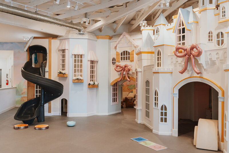 Play area decorated for a birthday party at JoyBabe Studio in La Mesa CA