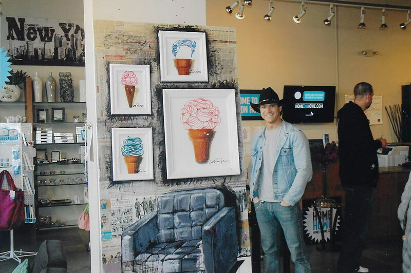 Brent Ray Fraser Poses With Urban Barn Olympic Painting 2010 - 02