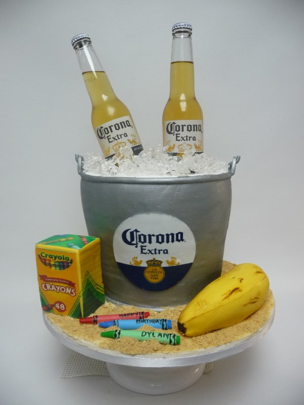 corona beer bucket cake