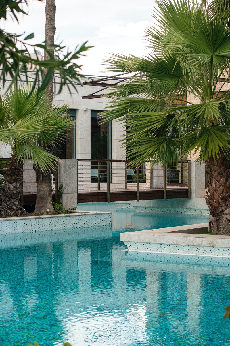 a luxury resort with a pool