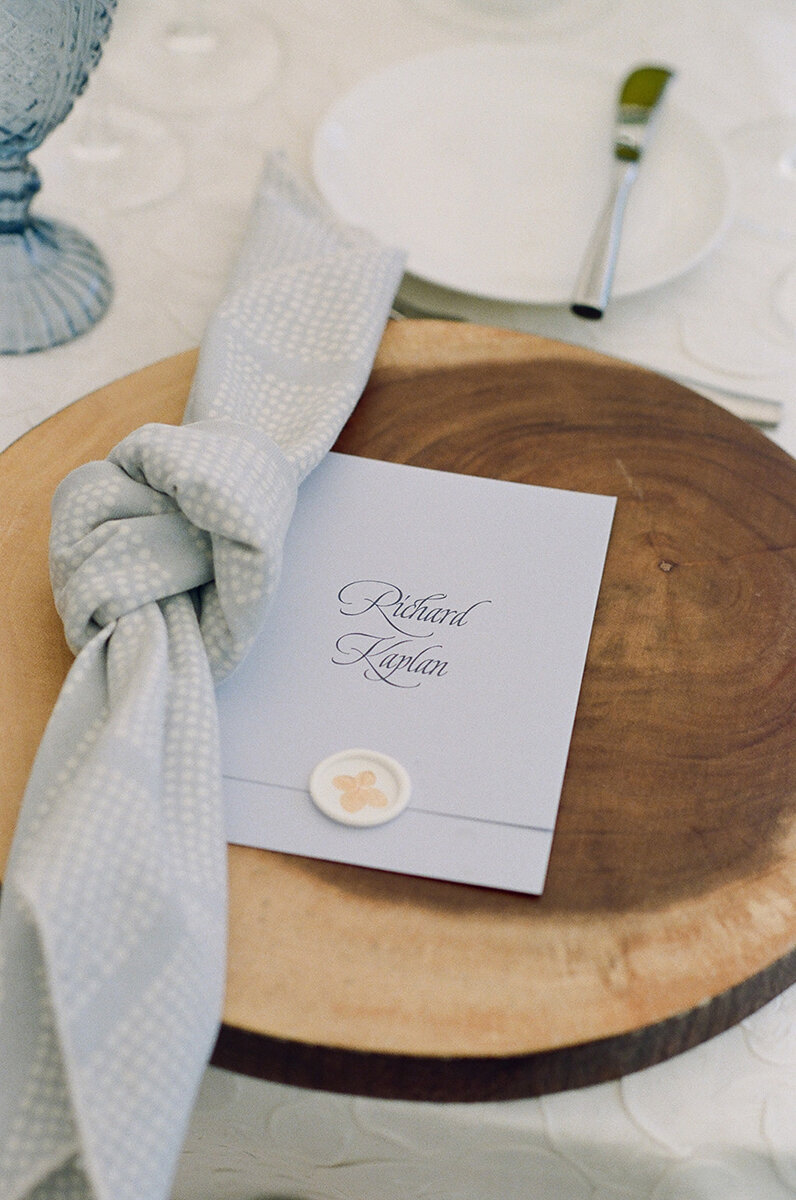 Flower wax seal menu placecard