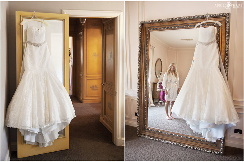 Dress hangs inside the Master Suite of Highlands Ranch Mansion